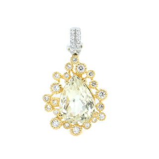 Galaxy Yellow Kunzite, White Sapphire & Diamond Earrings