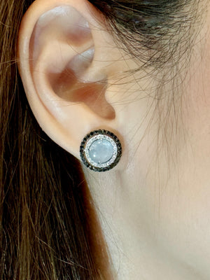 Dancing Star Sapphire & Diamond Earrings