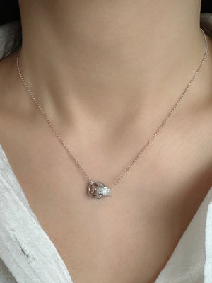 Pave Diamond Interlocking Circle Necklace