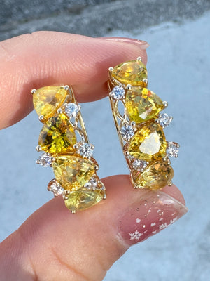 Soleil Yellow Sapphire & Diamond Hoops