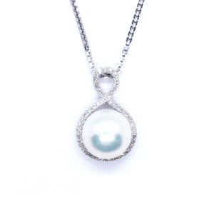 Infinity Pearl & Diamond Pendant - Johnny Jewelry
