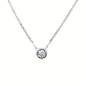 Dainty Bezel Set Diamond Necklace