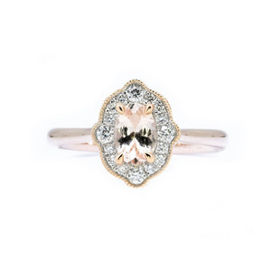Gatsby Morganite & Diamond Ring