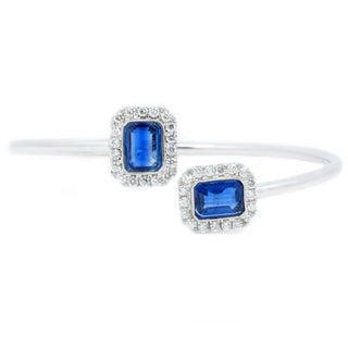 Emerald Cut Kyanite Twist Flex Bangle - Johnny Jewelry
