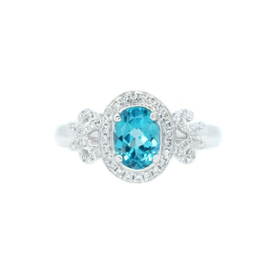 Vintage Style Apatite & Diamond Ring