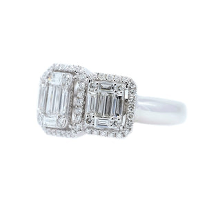 Diva Trilogy Illusion Set Emerald Cut Diamond Ring