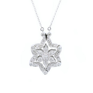 Diamond Snowflake Magnetic Convertible Pendant Necklace
