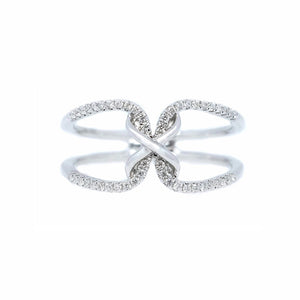 Diamond Criss Cross Knot Ring