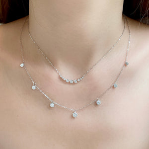 Curving Diamond Bar Necklace