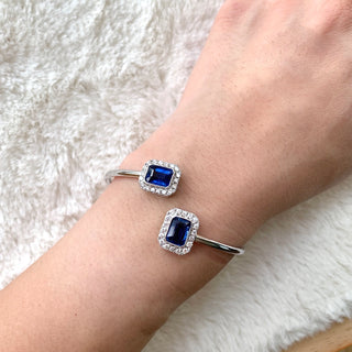 Emerald Cut Kyanite Twist Flex Bangle - Johnny Jewelry