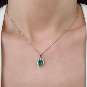 Eyelet Emerald & Diamond Pendant