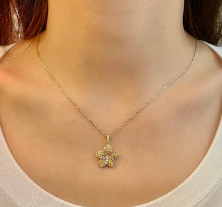 Yellow Sapphire Plumeria Pendant