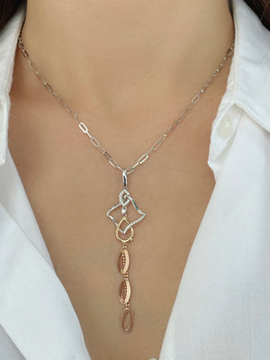 Droplet Diamond Tassel Pendant Necklace