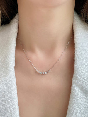 Curving Diamond Bar Necklace
