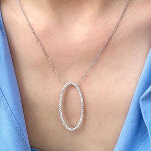 Open Oval Diamond Necklace