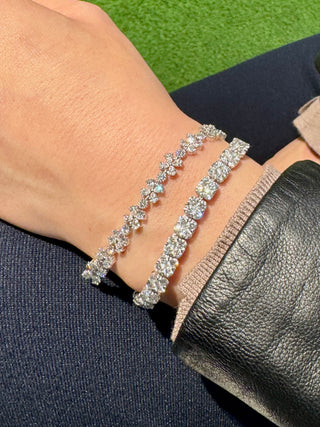 Fleur Pear and Round Mix Cut Diamond Bracelet