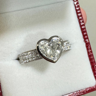 Bezel Set Heart Diamond Ring