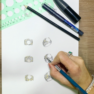 Sketching a ring jewelry design