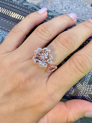 Morganite Sakura Cherry Blossom Pink Sapphire Ring