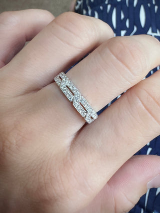 Art Deco Mini Diamond Band - Johnny Jewelry