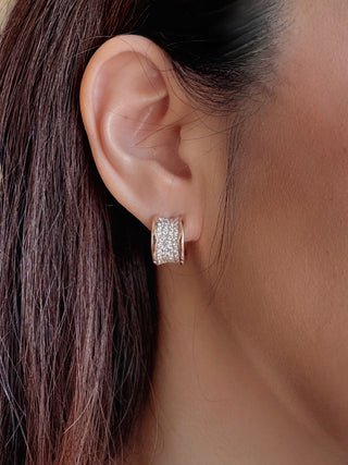 9mm Micro Pave Diamond Huggies