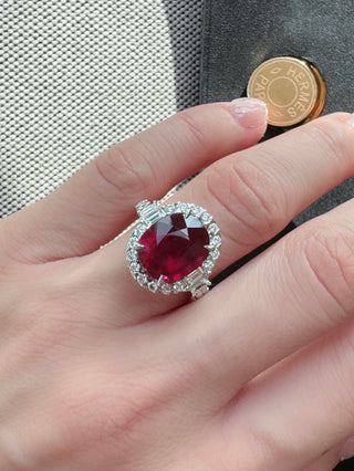 5ct Rubellite Tourmaline & Diamond Ring