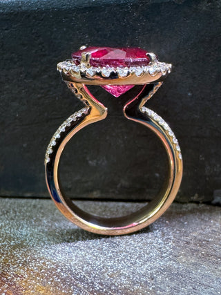 Diva Rubellite Tourmaline & Diamond Ring