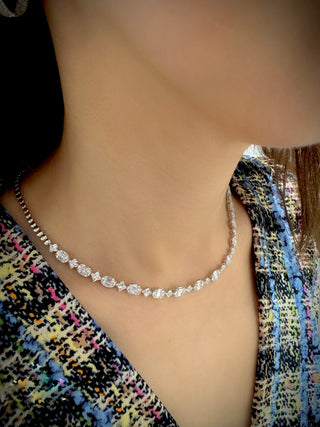 3.70CT Multi-shape Illusion Set Diamond Necklace