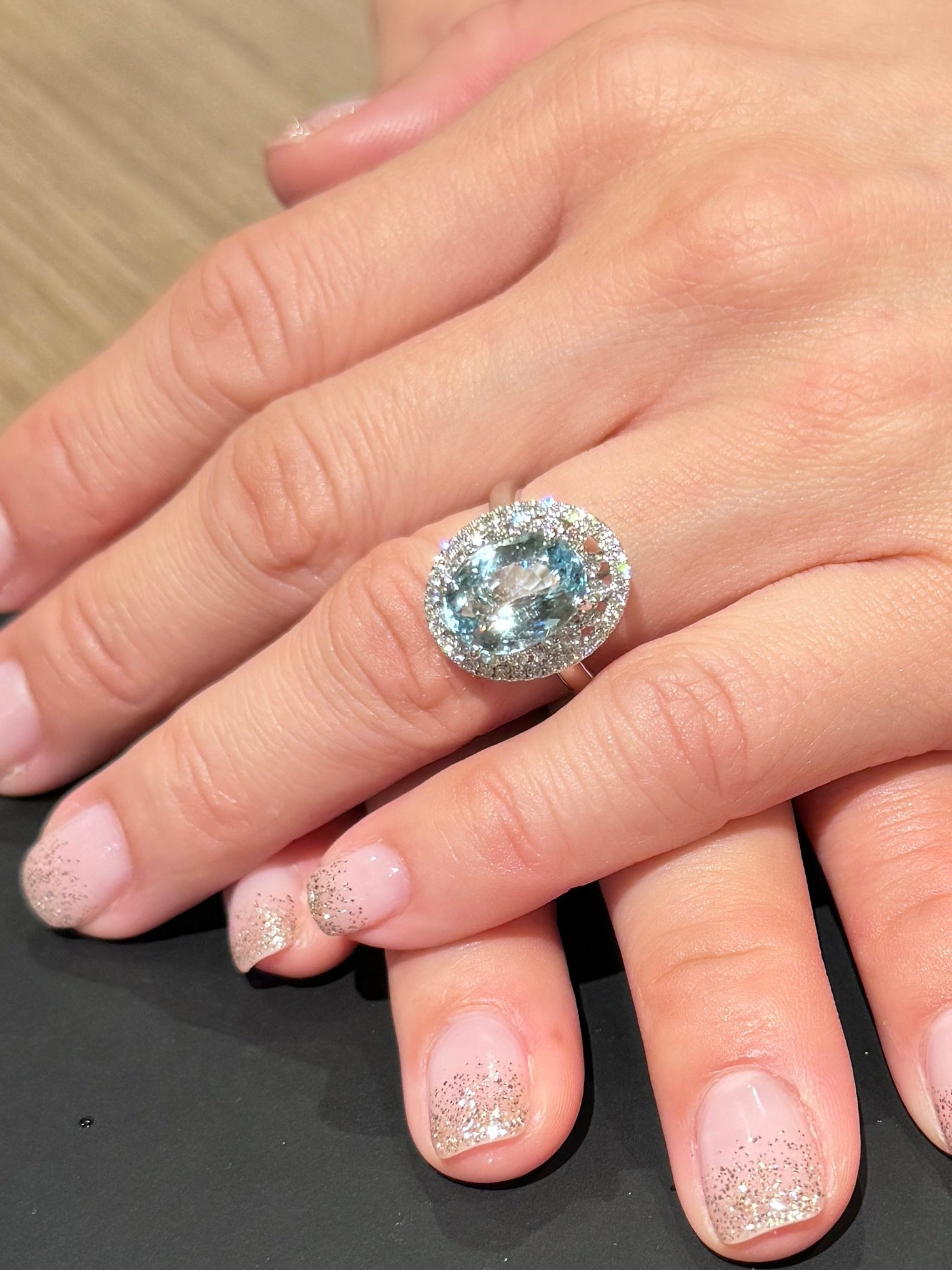 Aquamarine Engagement Ring Celebrity Celebrities With Oval