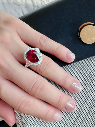 5ct Rubellite Tourmaline & Diamond Ring