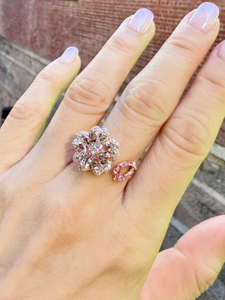 Morganite Sakura Cherry Blossom Pink Sapphire Ring