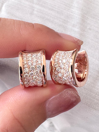 9mm Micro Pave Diamond Huggies