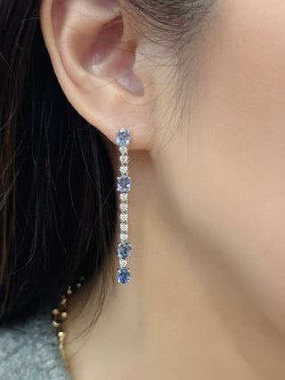 Ombré Linear Sapphire & Diamond Earrings