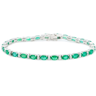 Emerald & Diamond Tennis Bracelet