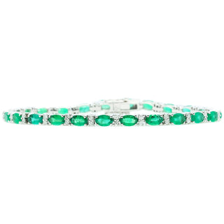 Emerald & Diamond Tennis Bracelet