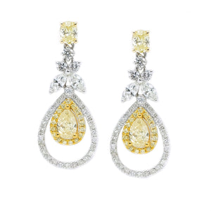 Gardenia Fancy Yellow Diamond Drop Earrings