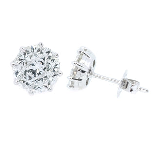 Swirl Illusion Pie Cut Diamond Studs & Jackets