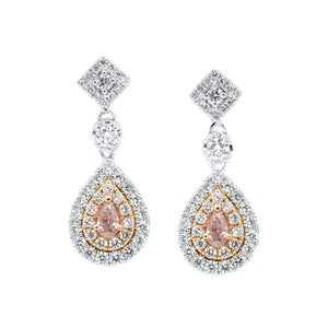 Blush Pink Diamond Drop Earrings