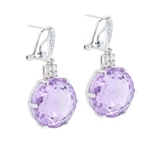 Belle Pink Amethyst & Diamond Drop Earrings