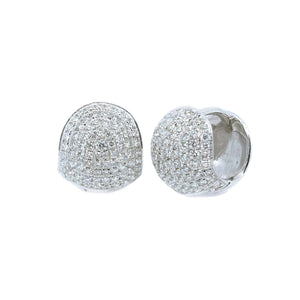 Chubby Pave Diamond Huggie Hoop Earrings