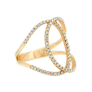 Double Loop Diamond Infinity Ring