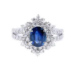Snowflake Sapphire & Diamond Ring