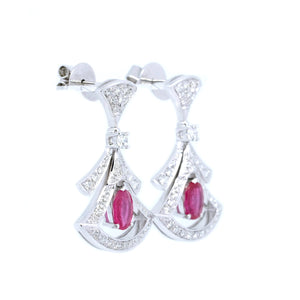 Ballerina Ruby & Diamond Drop Earrings