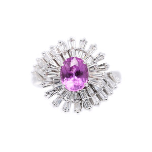 Sunburst Pink Sapphire & Diamond Ring