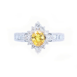 Starburst Canary Yellow Sapphire & Diamond Ring