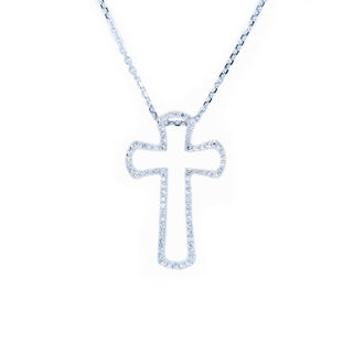 Detachable Ombre Sapphire & Diamond Cross Pendant