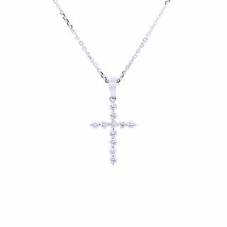 Shared Prong Diamond Cross