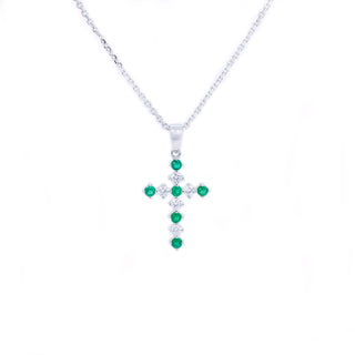 Petite Emerald & Diamond Cross