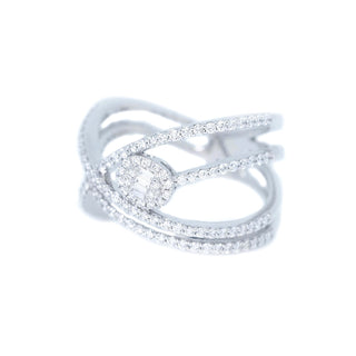 Multi Band Criss Cross Diamond Ring