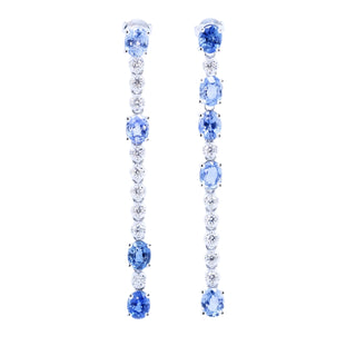 Ombré Linear Sapphire & Diamond Earrings